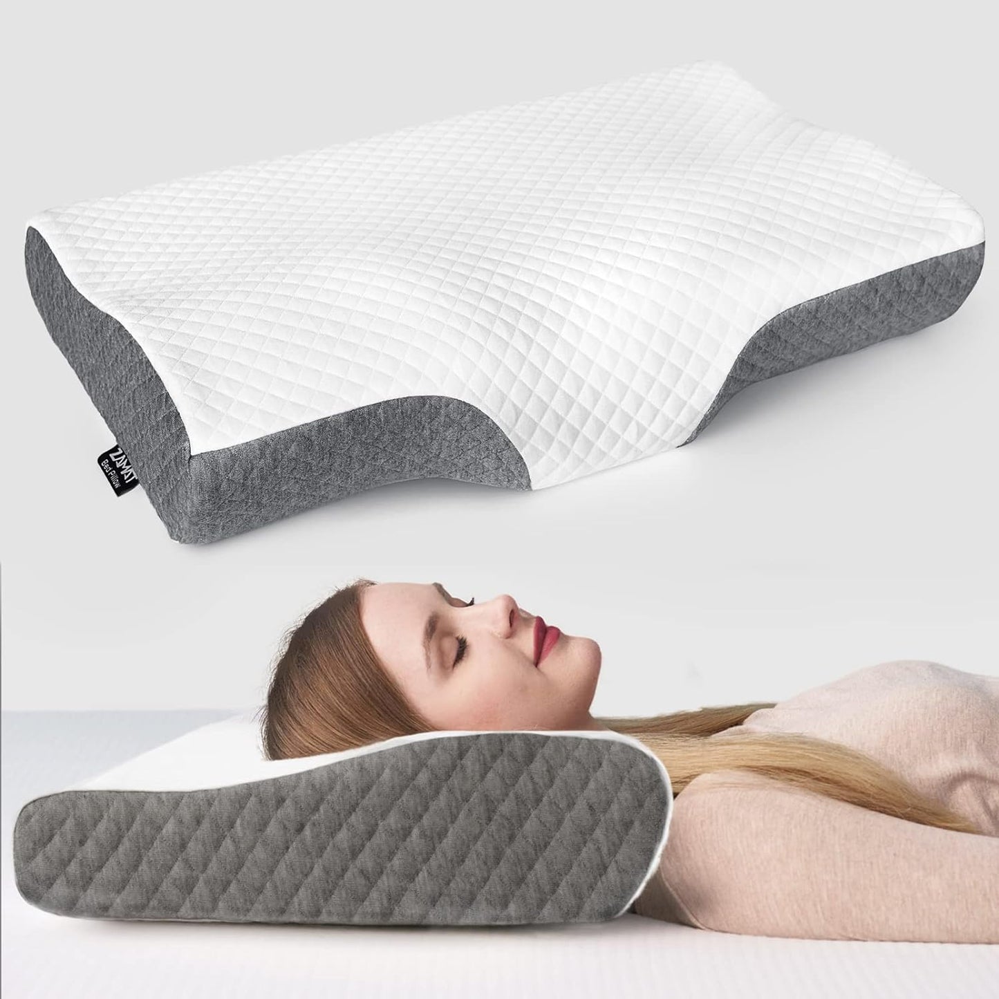 The Ultimate Adjustable Pillow for Neck Pain Relief - Ergonomic Memory Foam Cervical Pillow for Back, Side & Stomach Sleepers
