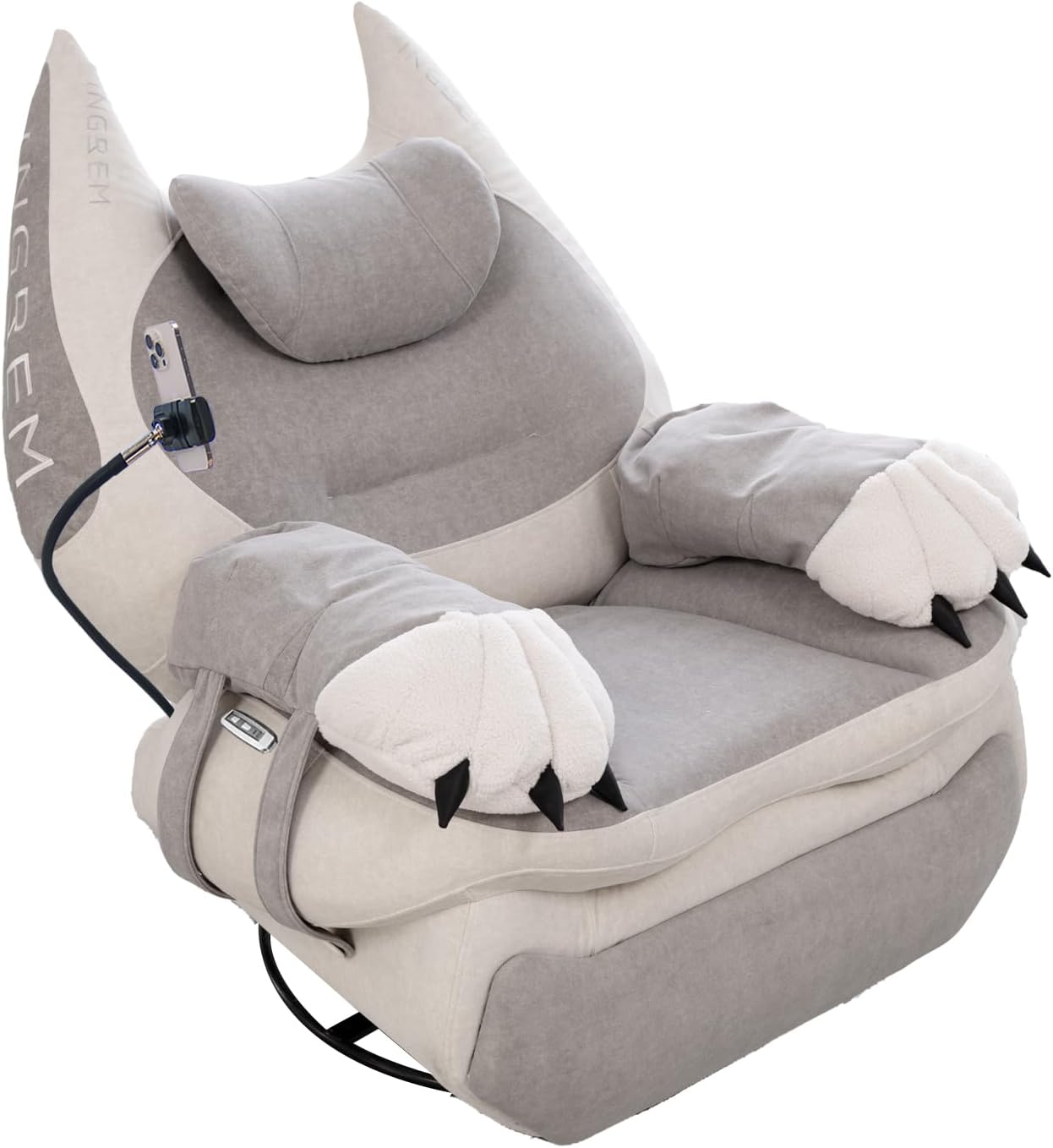 Smart Recliner with Adjustable Settings, Voice-Activated Home Theater Gaming Seat Rocker, Electric Lounge Chair Featuring USB Port ，Phone Holder and Cat Claw Armrest