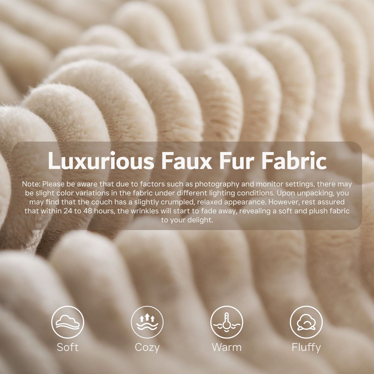 OVIOS Cloud Couch U-Shaped,Plush Corduroy Sofa,No Assembly Required